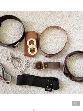 Womens Vintage Belt Lot S M L Wide Skinny Chain Western Canvas Mesh Costume 8x